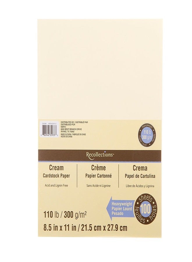Recollections 100 Sheets Cream Heavyweight 8.5” x 11” Cardstock Paper - Acid and Lignin Free Paper for Scrapbooks, Arts & Crafts - 1 Pack - Image 1
